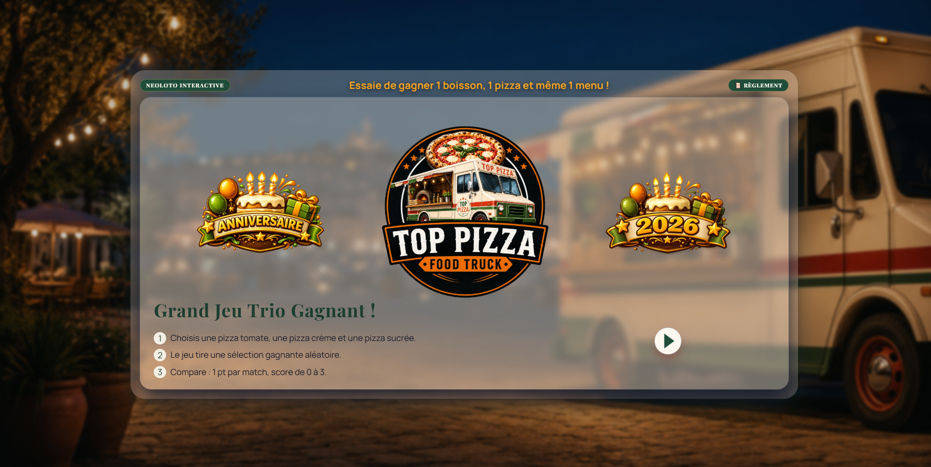 Capture d'écran — Food-truck pizza