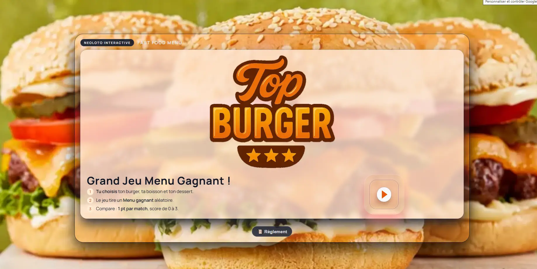 Capture d'écran — Fast Food